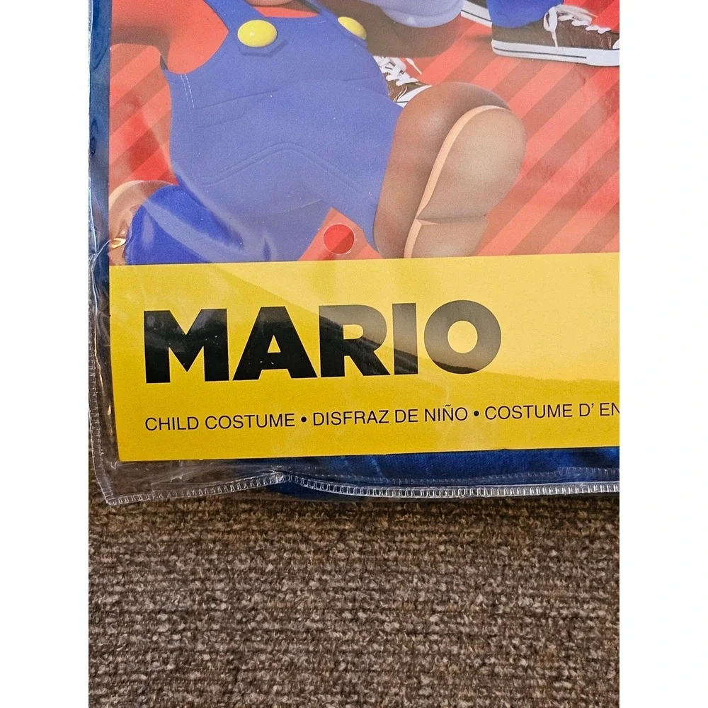 Kids‎ Super Mario Brothers Jumpsuit Costume Hat M 7-8 Mustache Disguise
